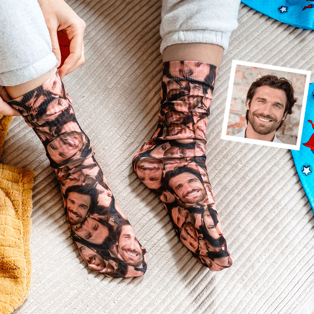Personalisierbare Socken mit Gesicht, Weihnachtsgeschenk, Fotogeschenk, Geburtstagsgeschenk, Geschenk Männer, Geschenk Freund, Geschenk Bruder, Geschenke Frauen, Geschenke Freundin, Geschenk Schwester, Geschenk Mama, Geschenk Papa, Witzige Geschenke, Romantische Geschenke, Hochzeitsgeschenk, Geschenk, Geschenkidee