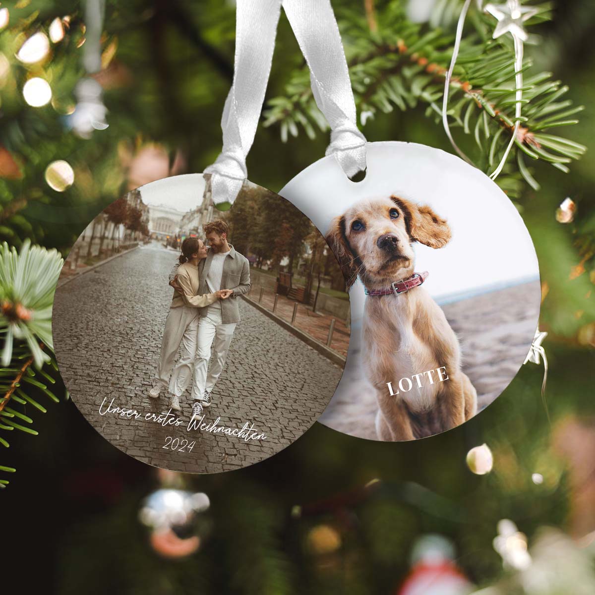 Personalisierbarer Acryl Anhänger 2er Set mit Foto, Fotogeschenk, Romantische Geschenke, Hochzeitsgeschenk, Kleine Geschenke, Geschenk, Geschenkidee