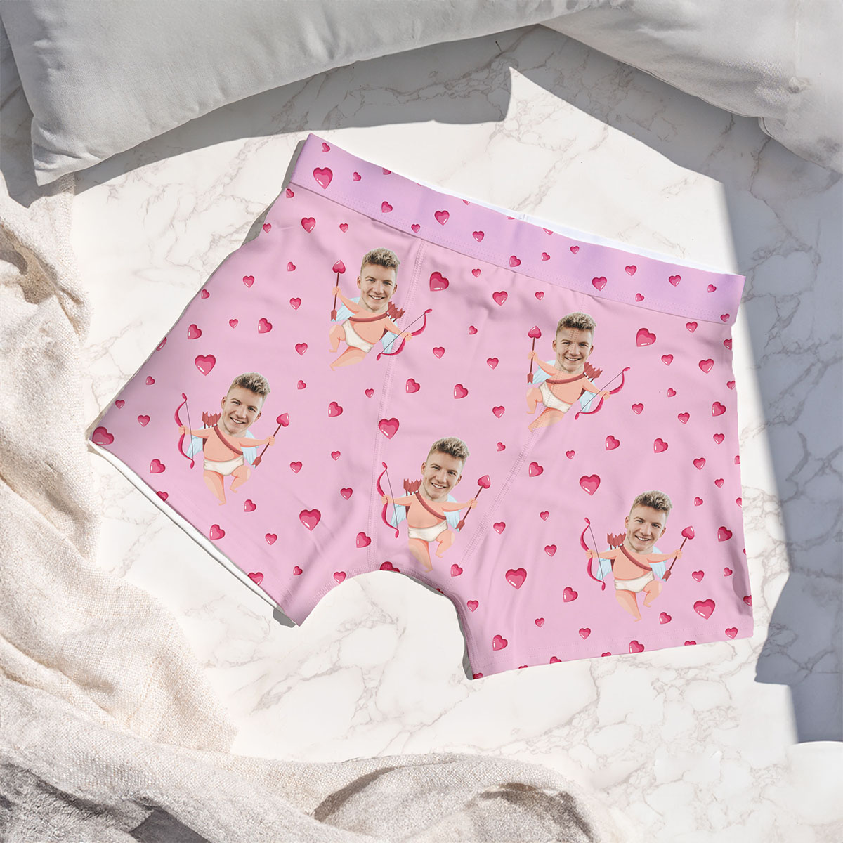 Boxershorts Amor mit deinem Gesicht, Fotogeschenk, Geschenk Männer, Geschenk Freund, Geschenk Bruder, Witzige Geschenke, Romantische Geschenke, Hochzeitsgeschenk, Kleine Geschenke, Geschenk, Geschenkidee