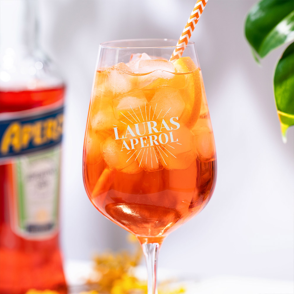 Personalisierbares Aperol Spritz Glas mit Name, Vatertagsgeschenk, Geburtstagsgeschenk, Geschenke Frauen, Geschenke Freundin, Geschenk Schwester, Geschenk Mama, Witzige Geschenke, Kleine Geschenke, Geschenk, Geschenkidee