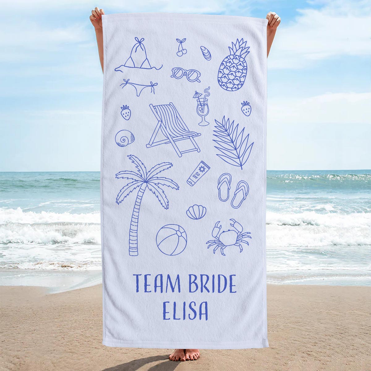 Personalisierbares Handtuch mit Symbolen und Text, Geschenke Frauen, Geschenke Freundin, Geschenk Schwester, Kleine Geschenke, Geschenk, Geschenkidee