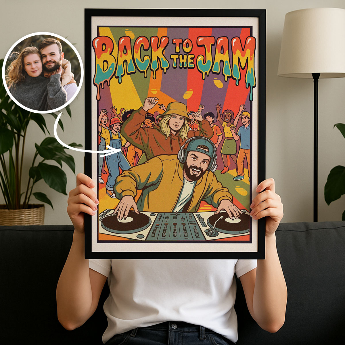 Personalisierbares Poster 90er Party – Du als DJ, Kleine Geschenke, Geschenk, Geschenkidee
