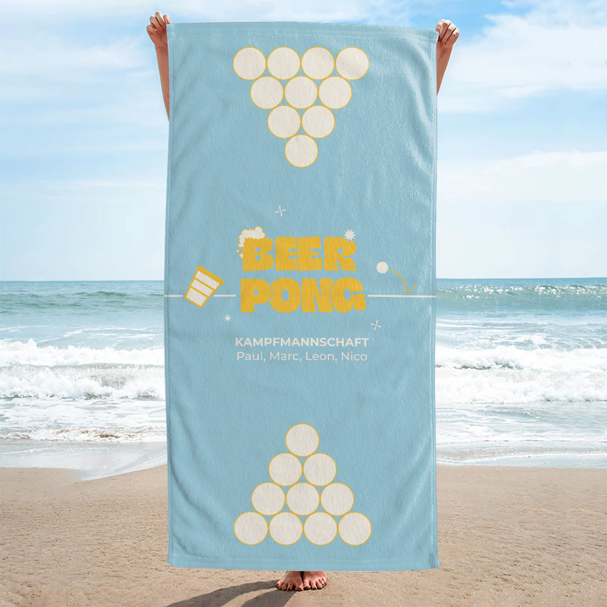 Personalisierbares Bierpong Handtuch, Geburtstagsgeschenk, Geschenk Männer, Geschenk Freund, Geschenk Bruder, Geschenke Frauen, Geschenke Freundin, Geschenk Schwester, Witzige Geschenke, Romantische Geschenke, Hochzeitsgeschenk, Kleine Geschenke, Geschenk, Geschenkidee