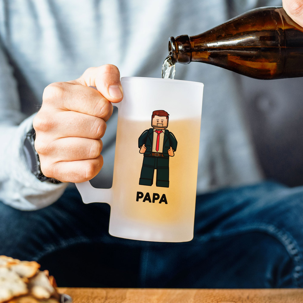 Personalisierbarer Bierkrug mit deiner Figur, Vatertagsgeschenk, Geburtstagsgeschenk, Romantische Geschenke, Hochzeitsgeschenk, Kleine Geschenke, Geschenk, Geschenkidee