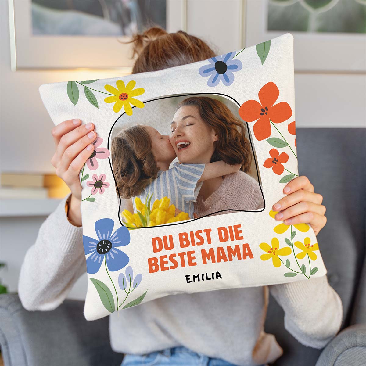 Personalisierbarer Kissenbezug mit Foto und Text, Fotogeschenk, Geburtstagsgeschenk, Geschenke Frauen, Geschenke Freundin, Geschenk Schwester, Geschenk Mama, Romantische Geschenke, Hochzeitsgeschenk, Kleine Geschenke, Geschenk, Geschenkidee