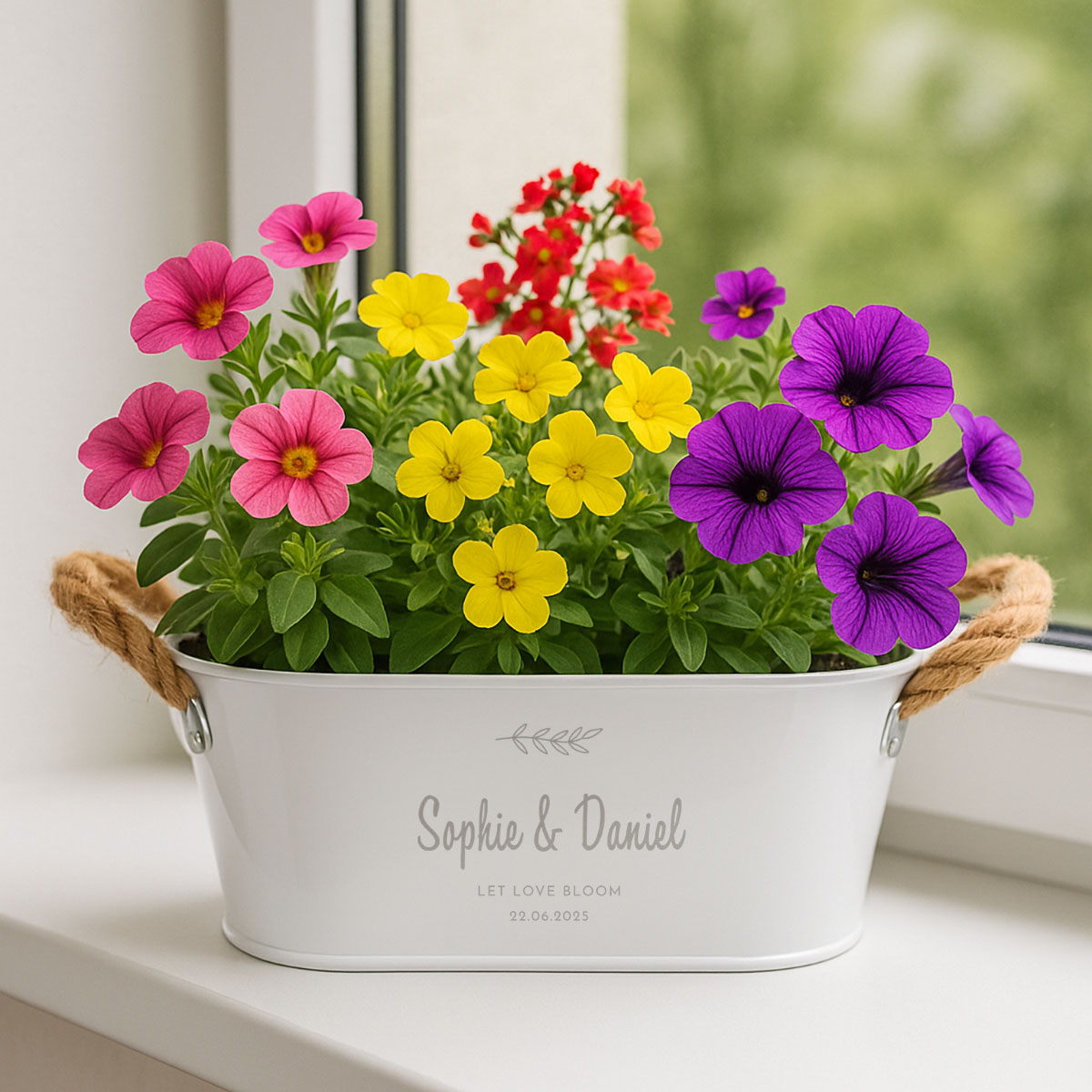 Personalisierbarer Blumenkasten mit Symbol und Text, Weihnachtsgeschenk, Geschenke Frauen, Geschenke Freundin, Geschenk Schwester, Geschenk Mama, Romantische Geschenke, Hochzeitsgeschenk, Kleine Geschenke, Geschenk, Geschenkidee