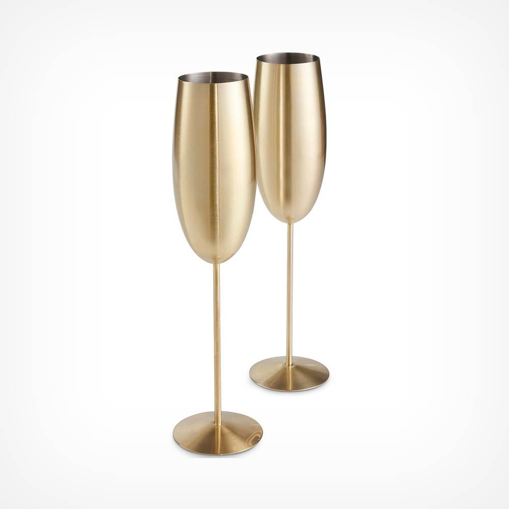 Goldige Champagnerflöten 2er-Set