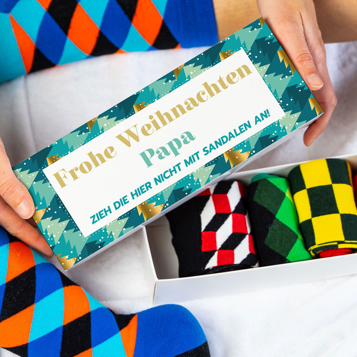 Weihnachts-Sockenbox mit Text, Vatertagsgeschenk, Witzige Geschenke, Romantische Geschenke, Hochzeitsgeschenk, Geschenk, Geschenkidee
