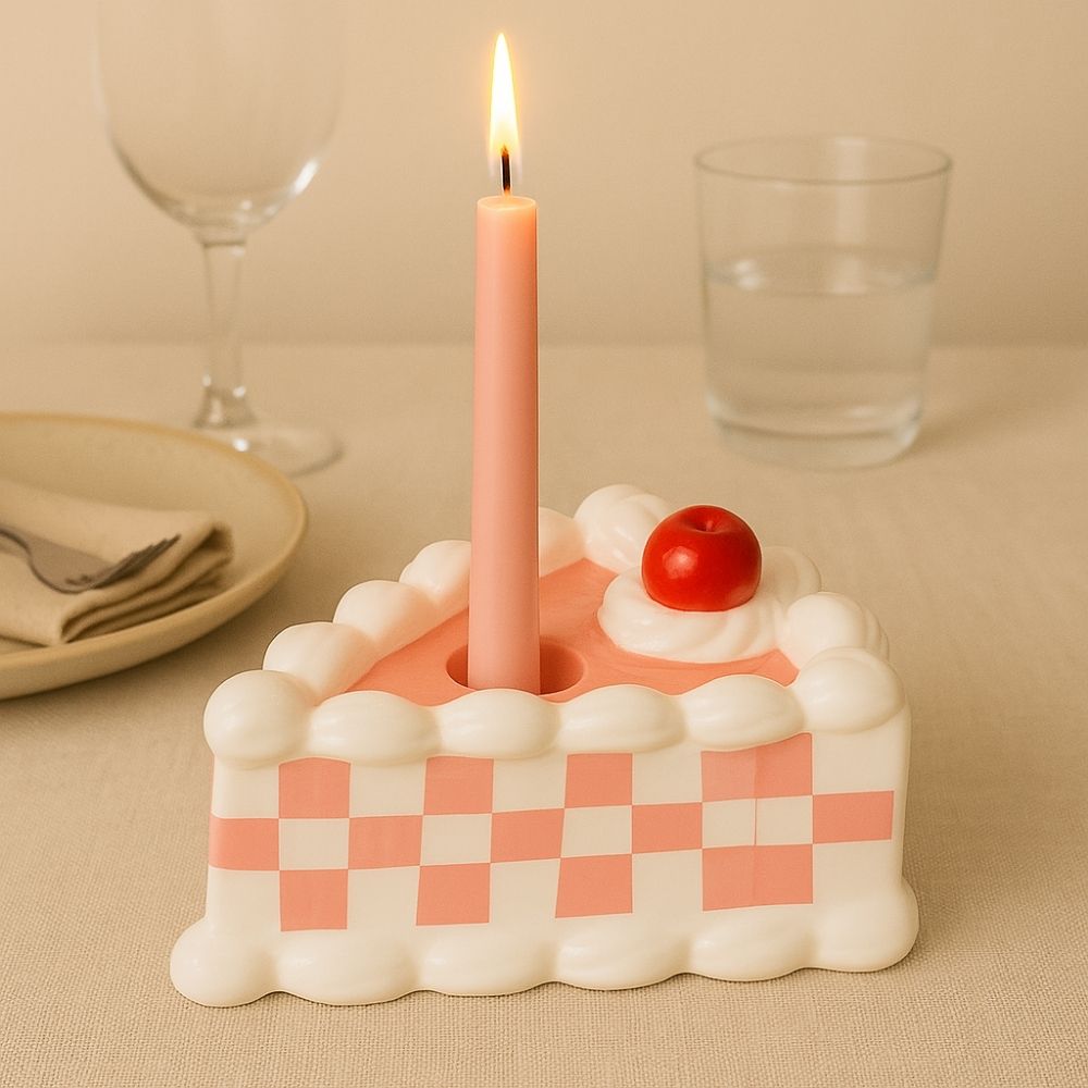 Kuchenstück-Kerzenhalter, Witzige Geschenke, Kleine Geschenke, Geschenk, Geschenkidee