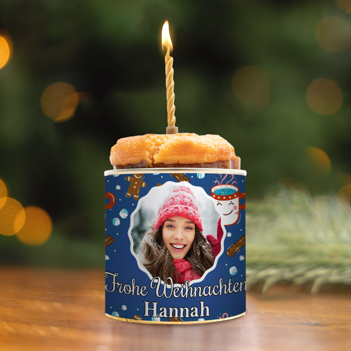 Glühwein Cancake mit verschiedenen Hintergründen