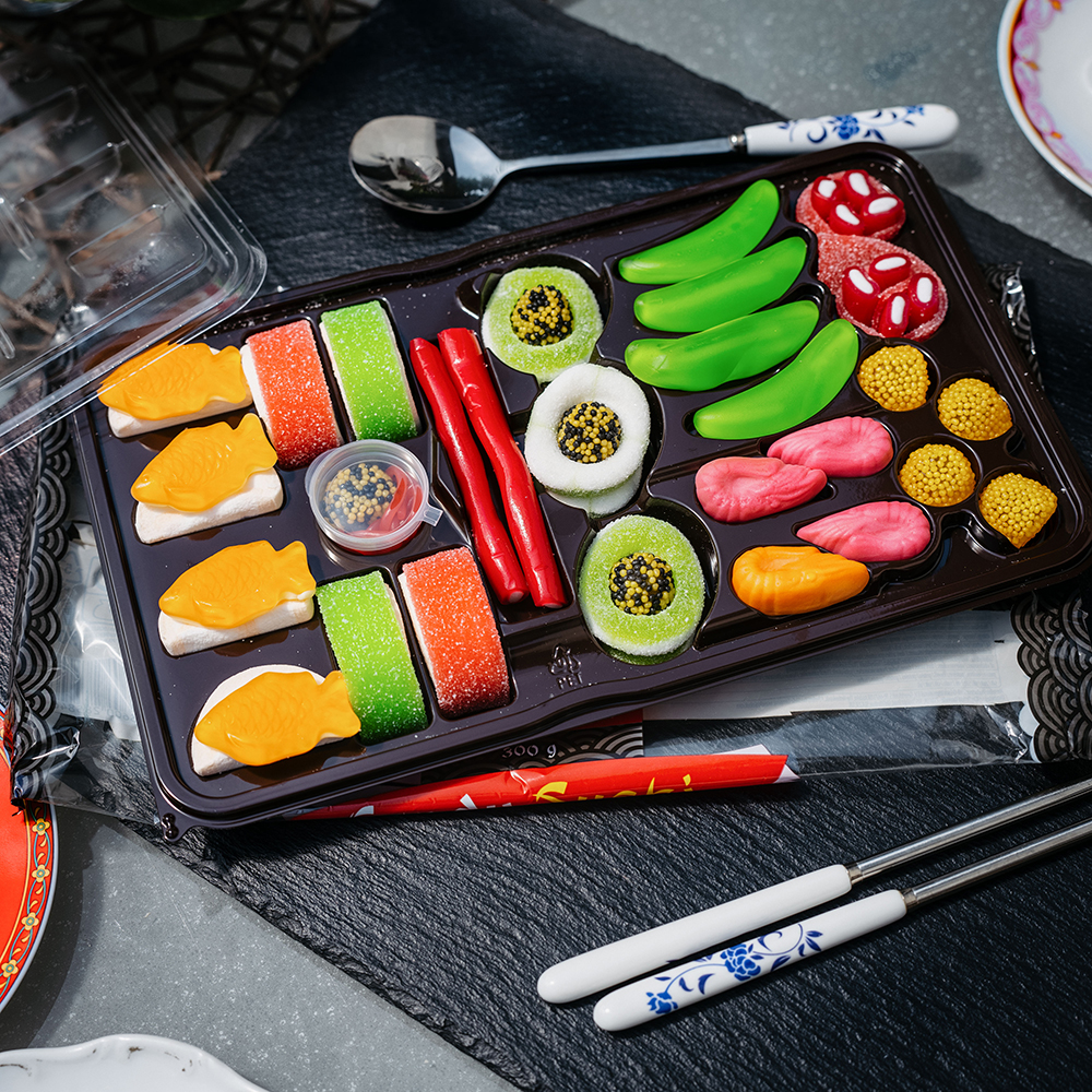 Sushi Gummibärchen, Snack, Süssigkeiten, Sweets, naschen, Maki, Lakritze, Marshmellows, Sashimi, Nigiri, Geschenk, Naschkatze, Geschenke Frauen, Geschenke Freundin, Geschenk Schwester, Kleine Geschenke, Geschenk, Geschenkidee