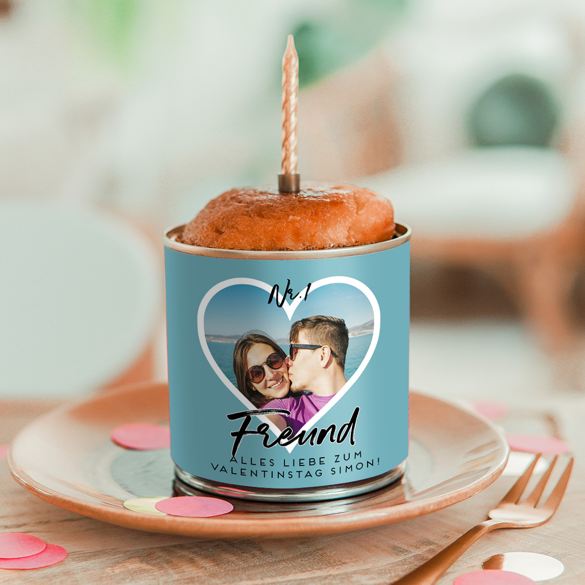 Cancake mit Herz und Text