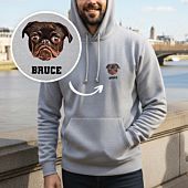 Personalisierbarer Kapuzenpullover mit deinem Haustier als Comic