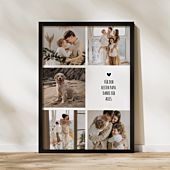 Personalisierbares Poster mit 5 Fotos und Text