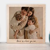 Personalisierbares Holzbild im Polaroid-Look