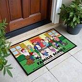 Personalisierbare Fußmatten-Illustration Zeichentrick Familie