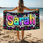 Personalisierbares Handtuch mit Namen im Graffiti Design