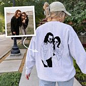 Personalisierbare Pullover mit Line Art Illustration 2 Personen