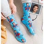 Personalisierbare Socken mit Gesicht und Superhelden