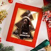 Personalisierte Schokolade als Tannenbaum mit Foto und Text
