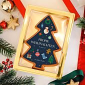 Personalisierte Schokolade als Tannenbaum mit Text