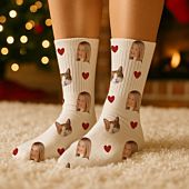 Personalisierbare Socken mit Haustier und Gesicht