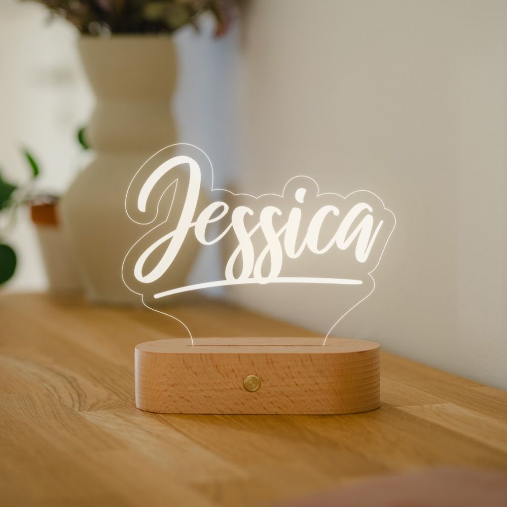 Personalisierbare LED-Lampe mit Name