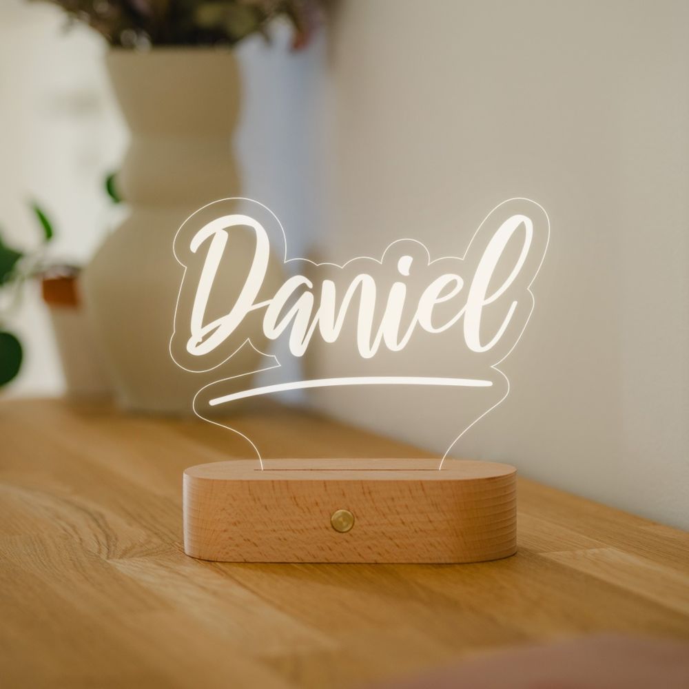 Personalisierbare LED-Lampe mit Name