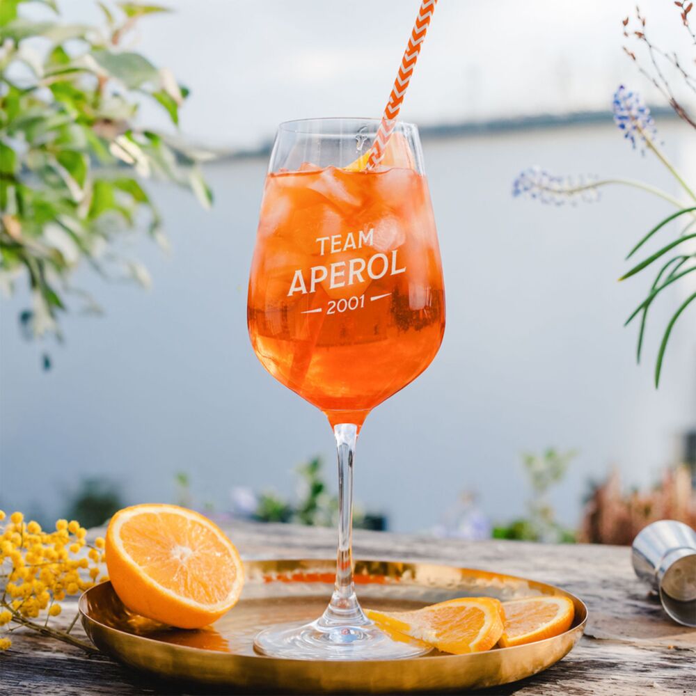 Personalisierbares Aperol Glas mit Jahreszahl