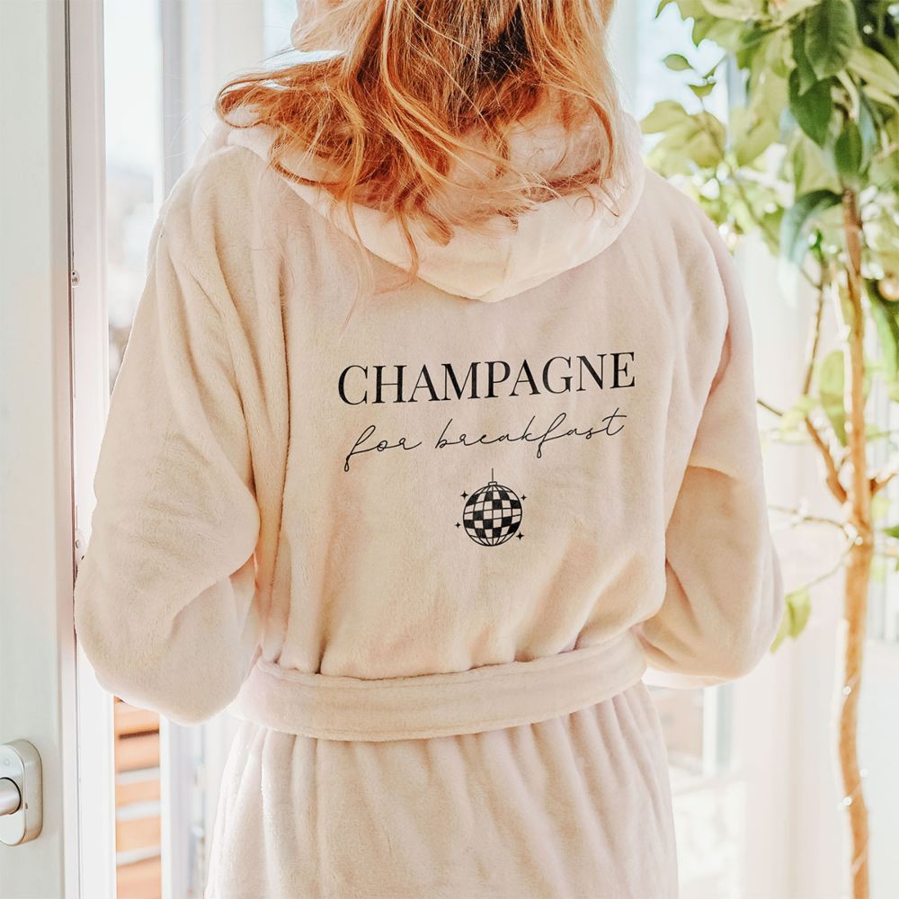 Personalisierbarer Bademantel mit Symbol und Text