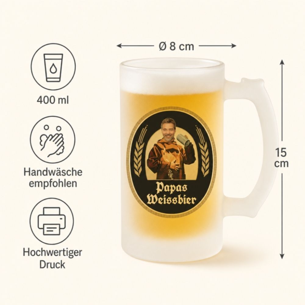 Personalisierbarer Bierkrug mit Gesicht und Name