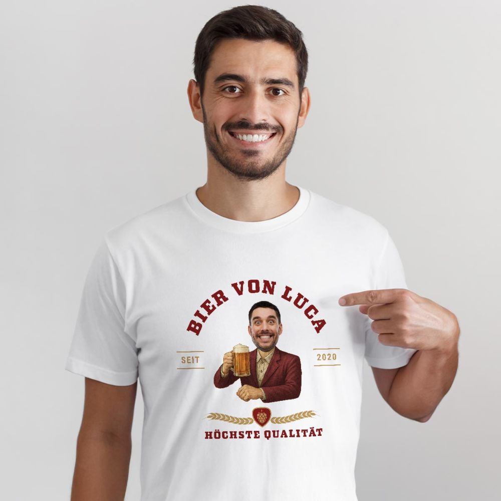 Personalisierbares T-Shirt mit Logo und Gesicht