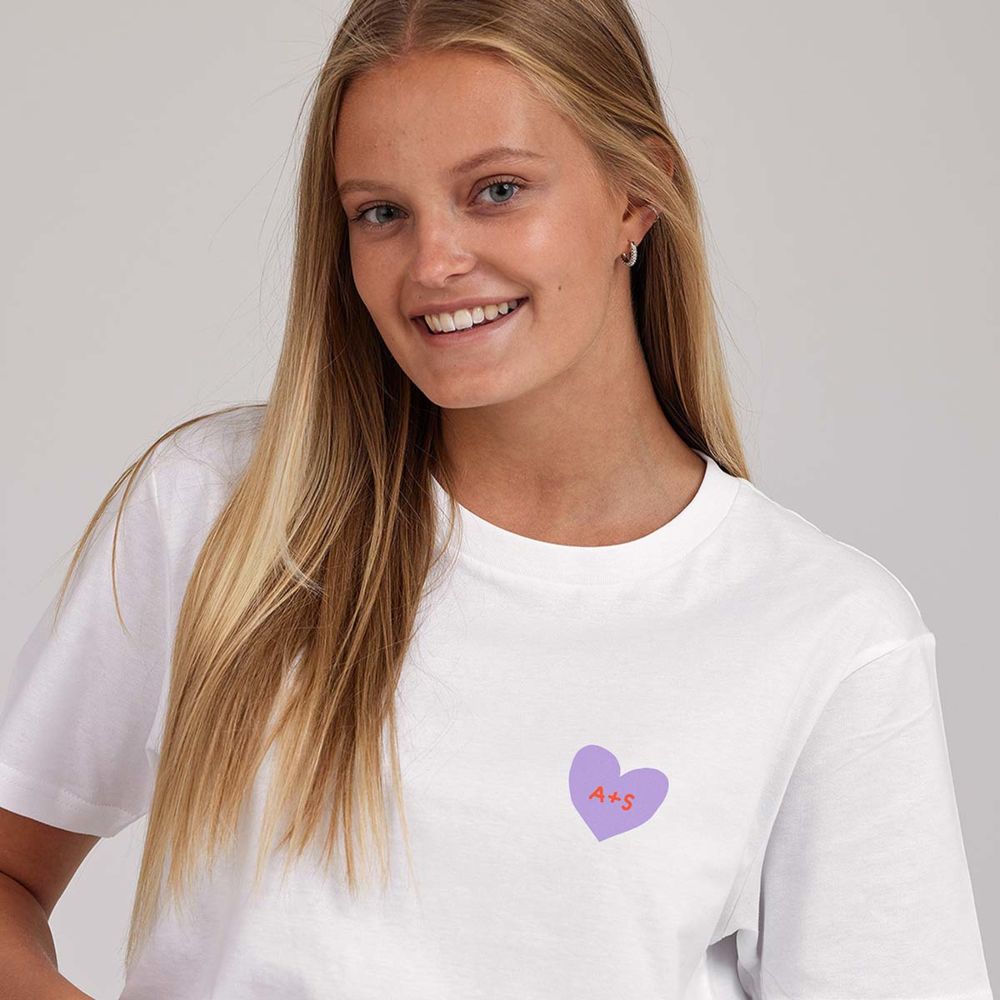 Personalisierbares T-Shirt Herz mit Initialen