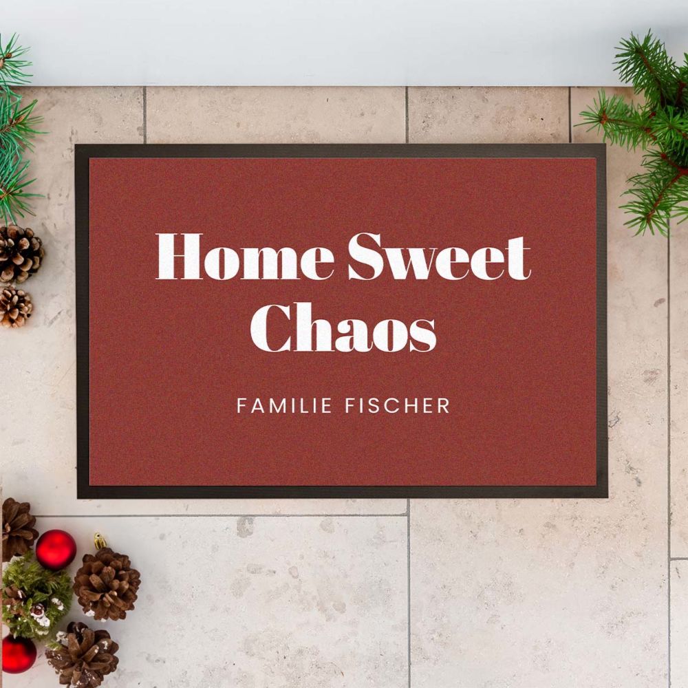 Personalisierbare Fußmatte mit drei Zeilen