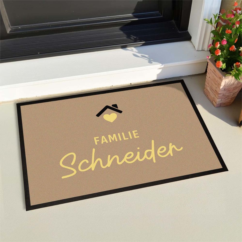 Personalisierbare Fußmatte mit Text und Symbol Personalisierbare Fußmatte mit Text und Symbol