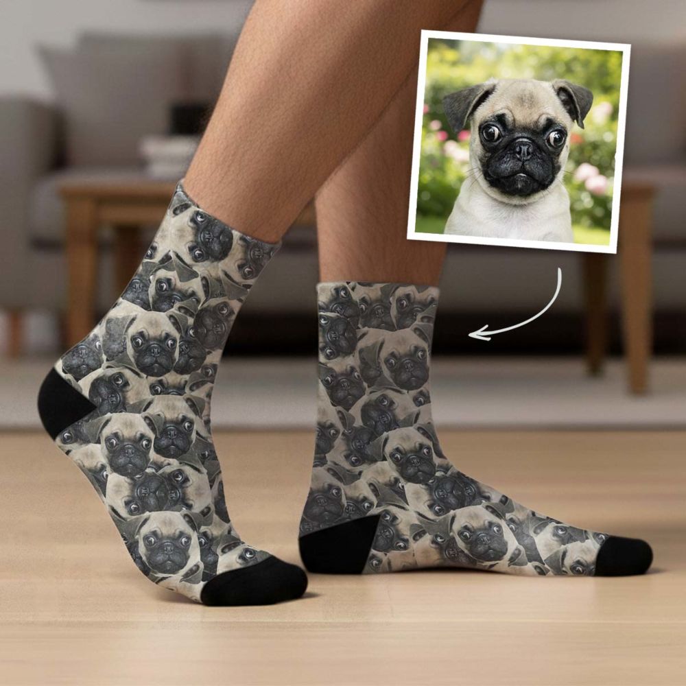 Personalisierbare Socken mit Gesicht