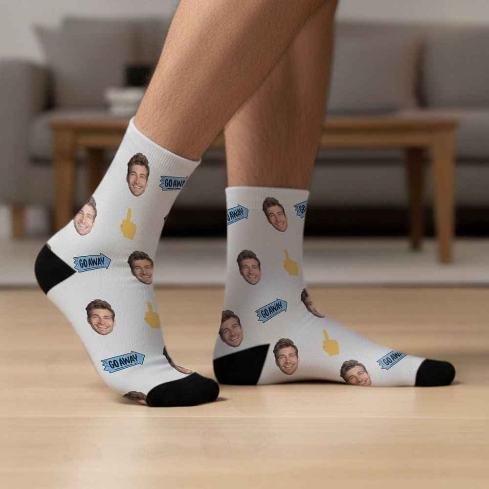 Personalisierbare Socken mit Gesicht und Hintergründen
