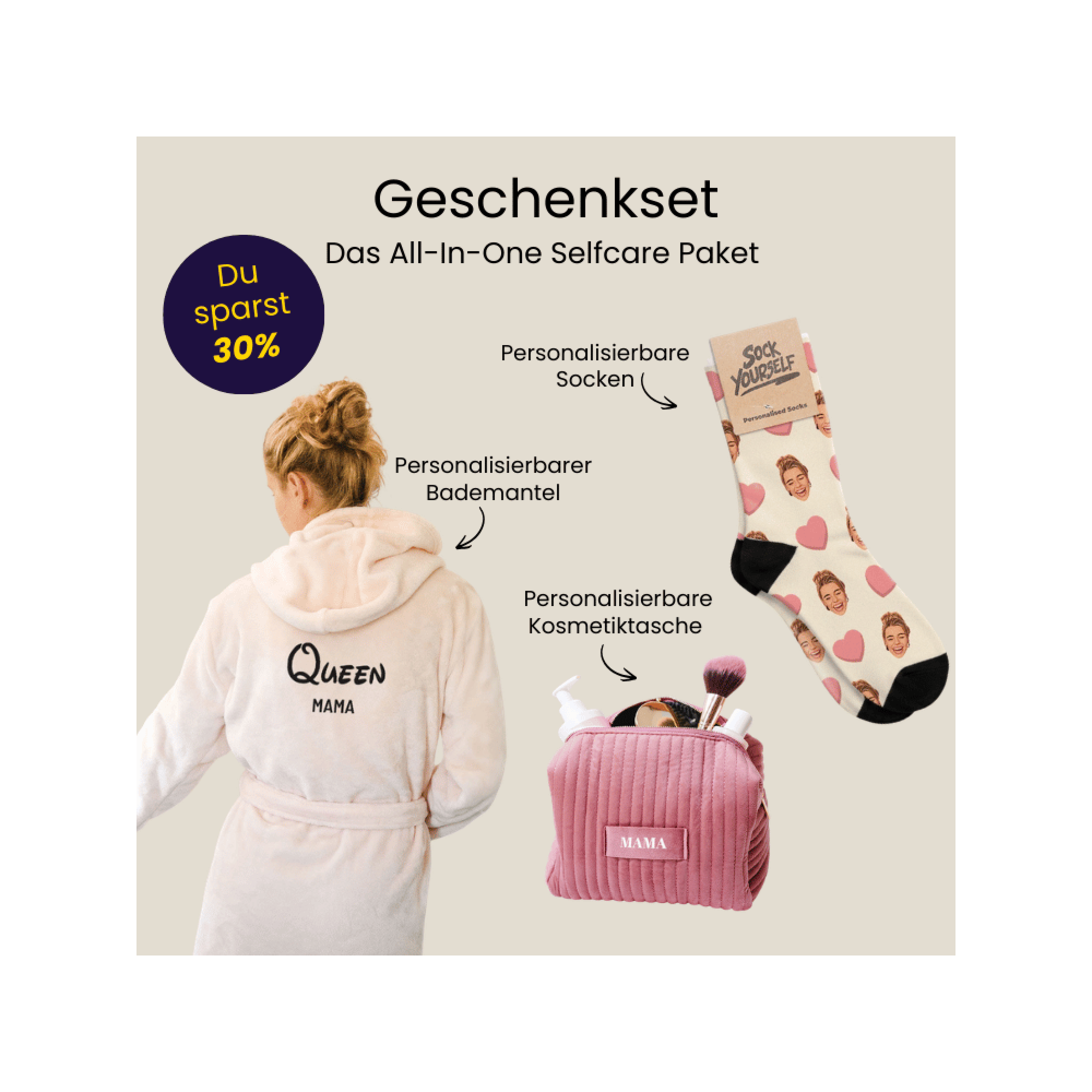Geschenkset Kosmetiktasche Bademantel und Socken