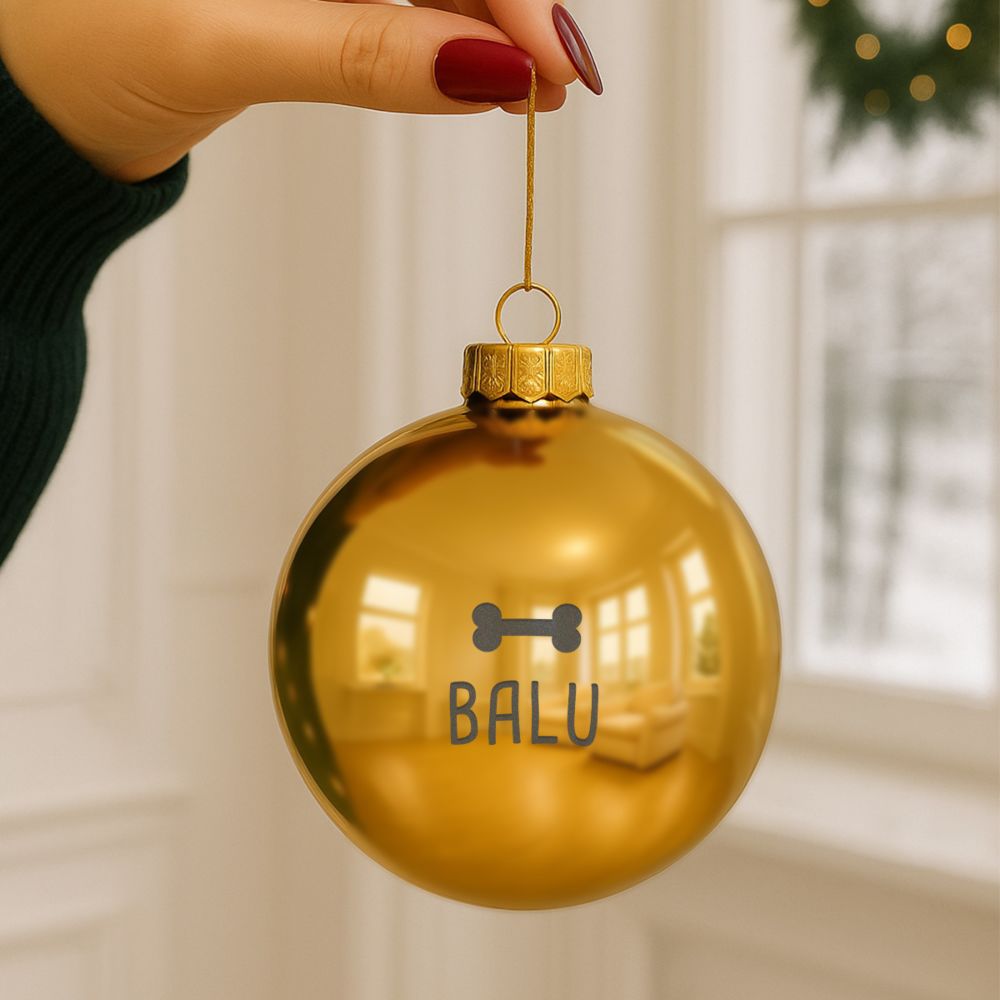 Personalisierbare Christbaumkugel mit Haustier