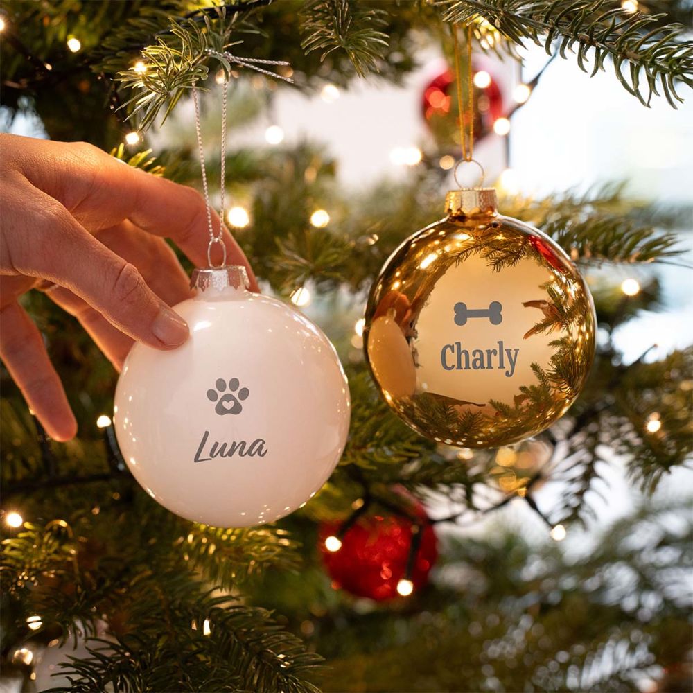 Personalisierbare Christbaumkugel mit Haustier