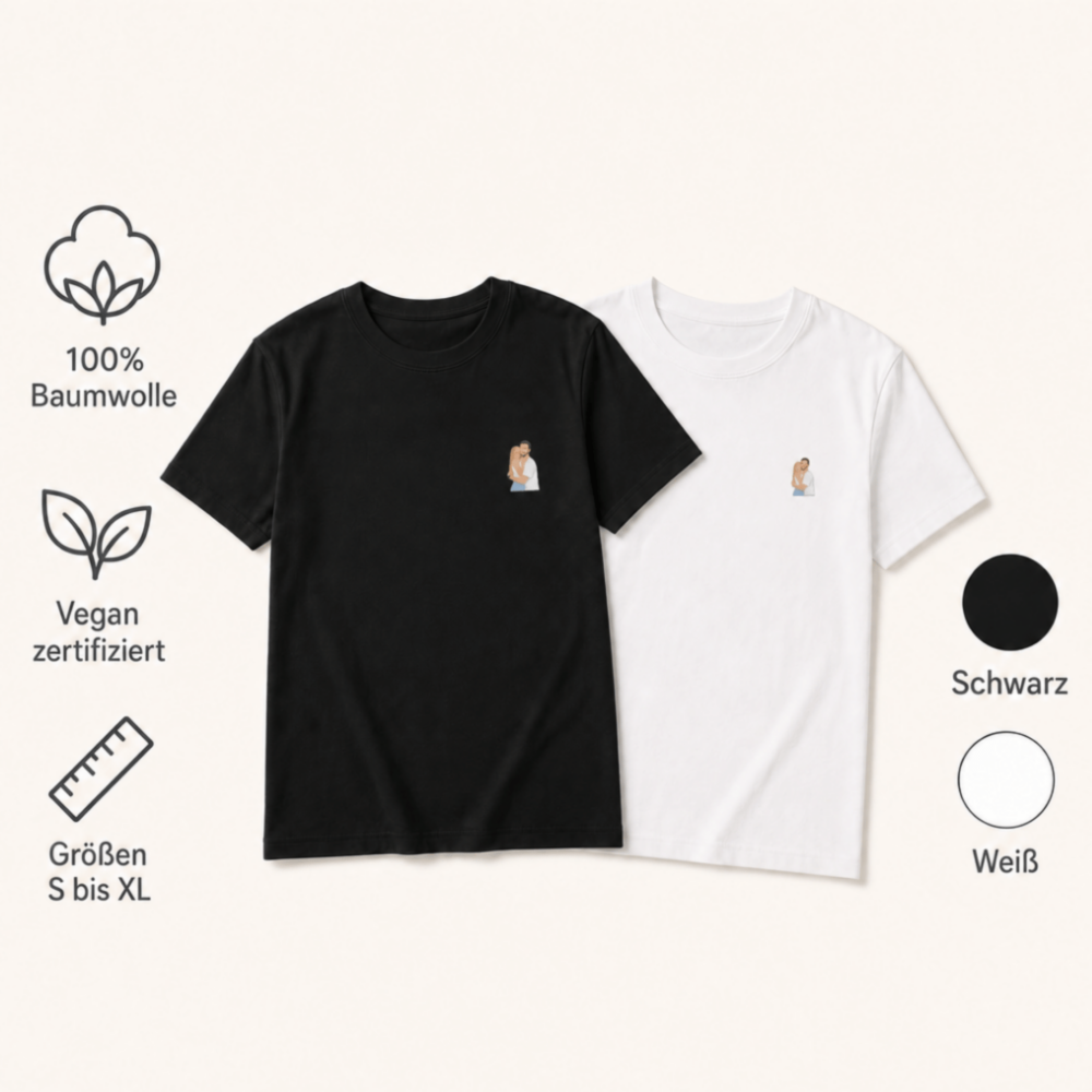 Personalisierbares T-Shirt mit kleiner Illustration