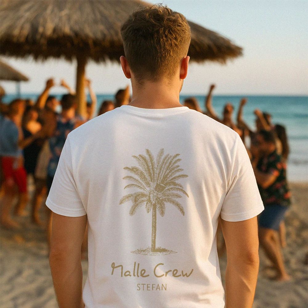 Personalisierbares T-Shirt Palme mit Text