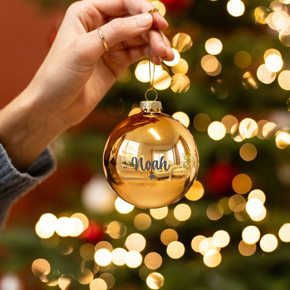 Personalisierbare Christbaumkugel mit Text