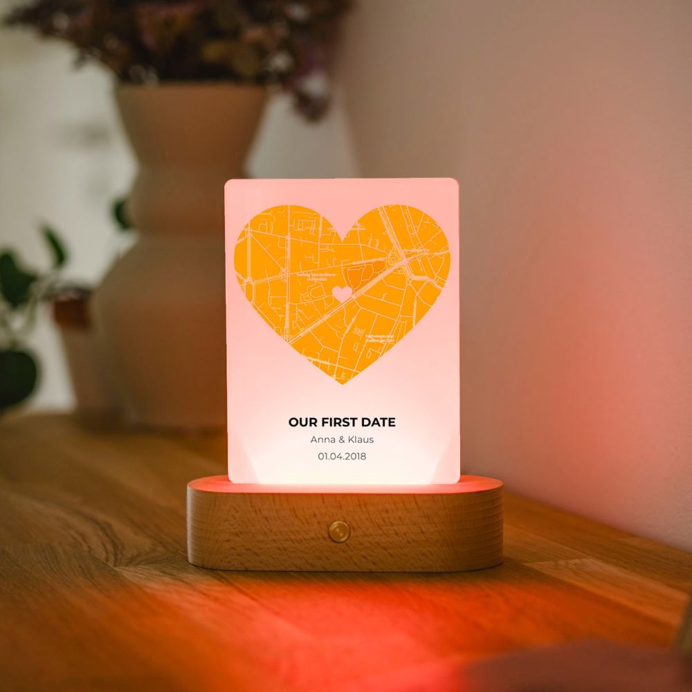 Personalisierbare LED-Lampe Wo Alles Begann