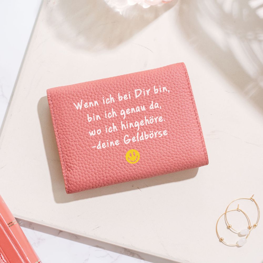Personalisierbares Portemonnaie Text und Symbol