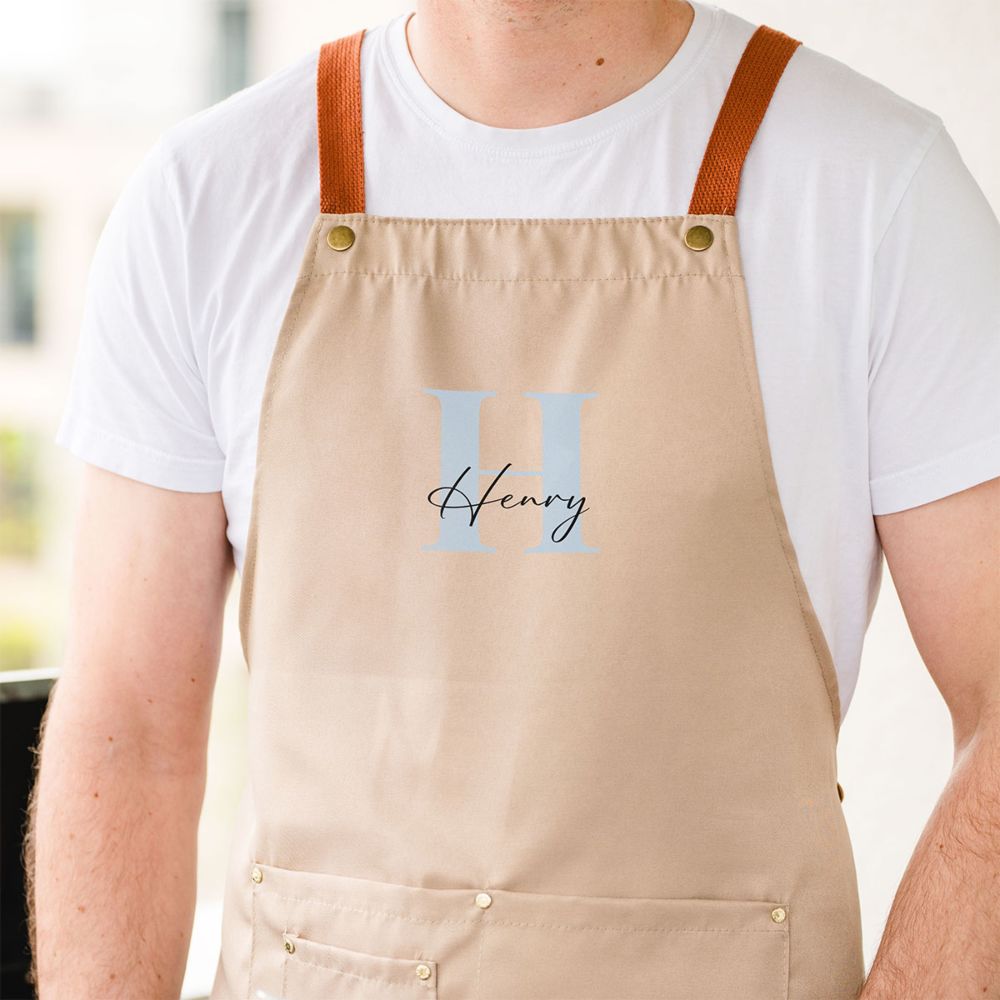 Personalisierbare Schürze mit Monogramm