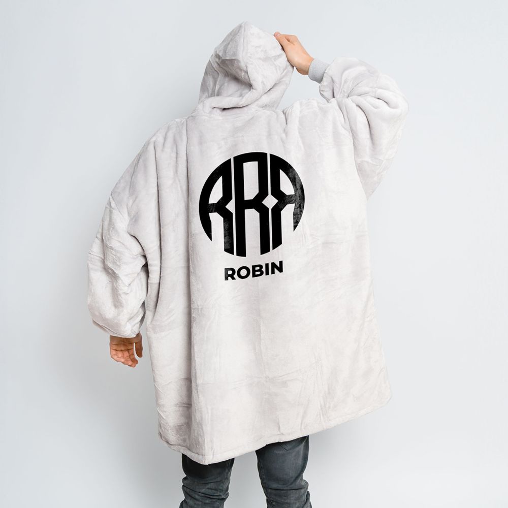 Personalisierbare Hoodie Decke mit Monogramm