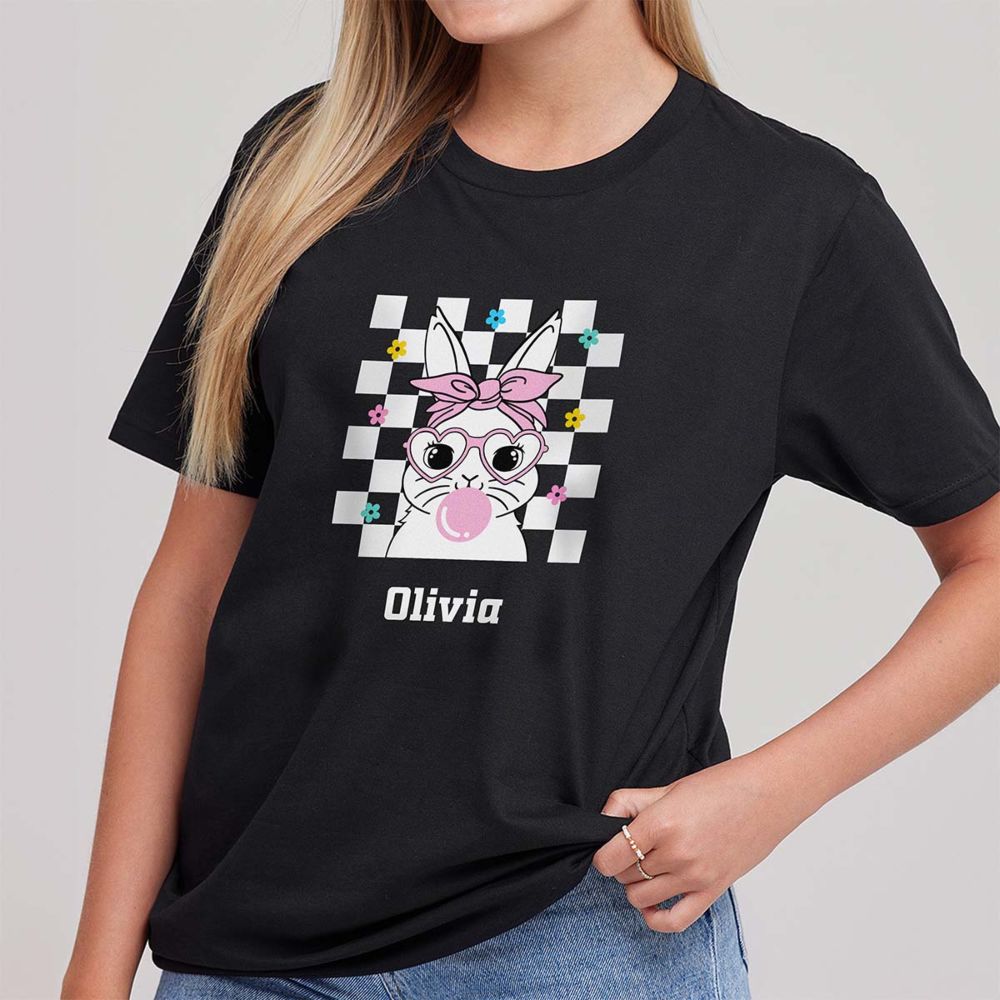 Personalisierbares T-Shirt mit Hase und Namen