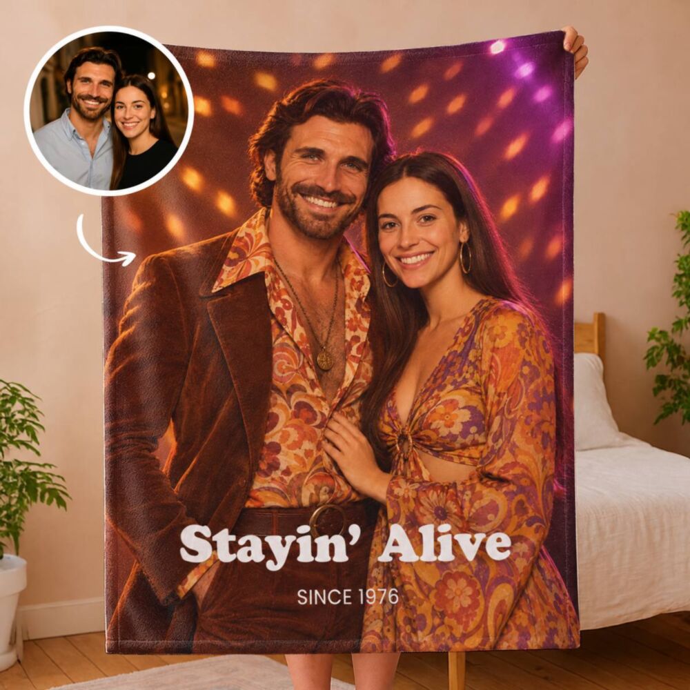 Personalisierbare Zeitreise Decke