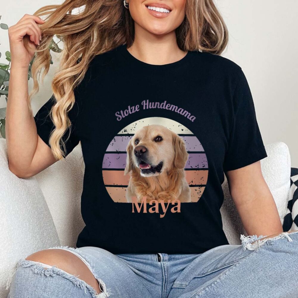 Personalisierbares Retro T-Shirt mit Haustier